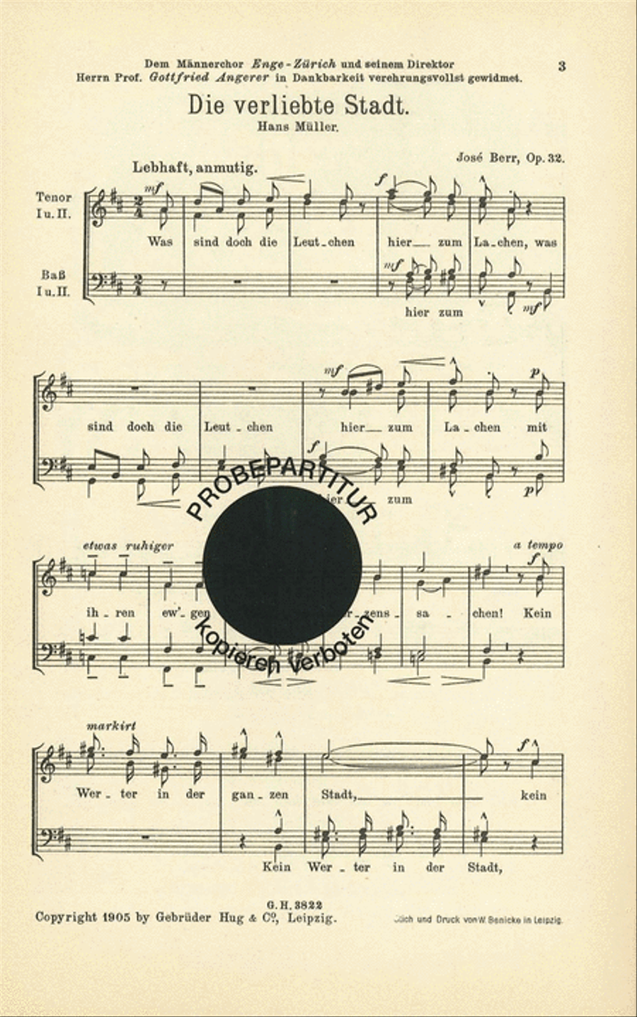 Verliebte Stadt Men's Choir scores gallery preview page 1