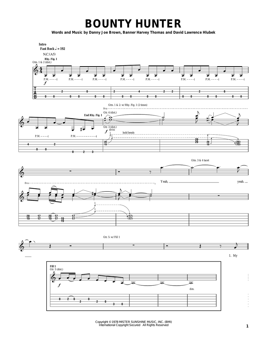 Bounty Hunter Electric Guitar scores gallery preview page 1