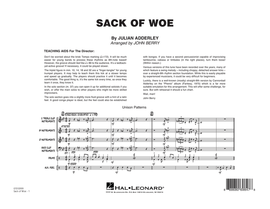 Sack of Woe - Conductor Score (Full Score) Jazz Ensemble scores gallery preview page 1