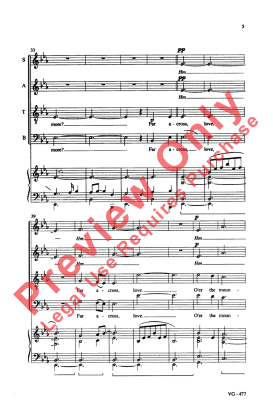 Fare Thee Well Love 4-Part scores gallery preview page 5