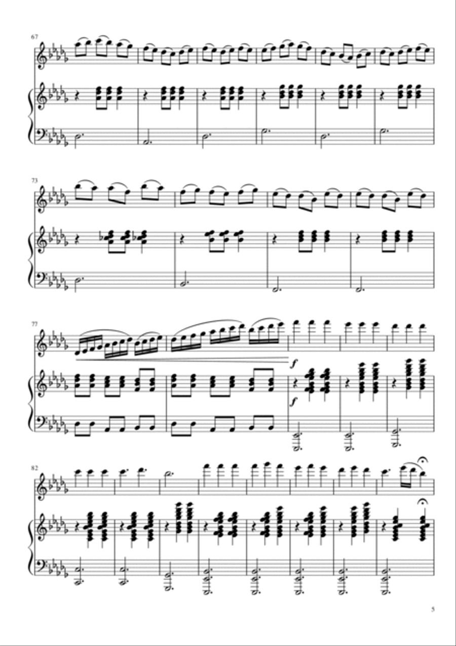 Variations on Claire de Lune by Debussy Flute Solo scores gallery preview page 5
