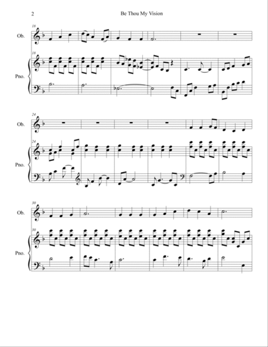Be Thou My Vision (oboe/piano), arr. Brenda Portman Piano scores gallery preview page 2