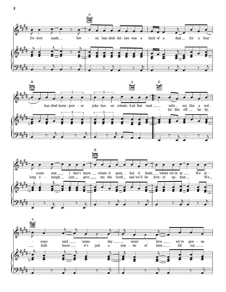 What About Now What About Now Piano, Vocal, Guitar scores gallery preview page 2