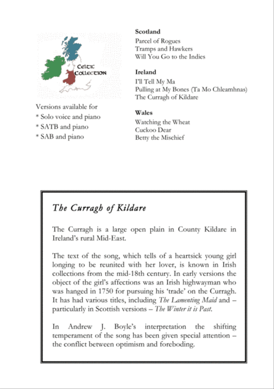 The Curragh of Kildare 4-Part scores gallery preview page 2