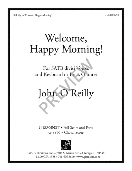 Welcome, Happy Morning! - Full Score and Parts