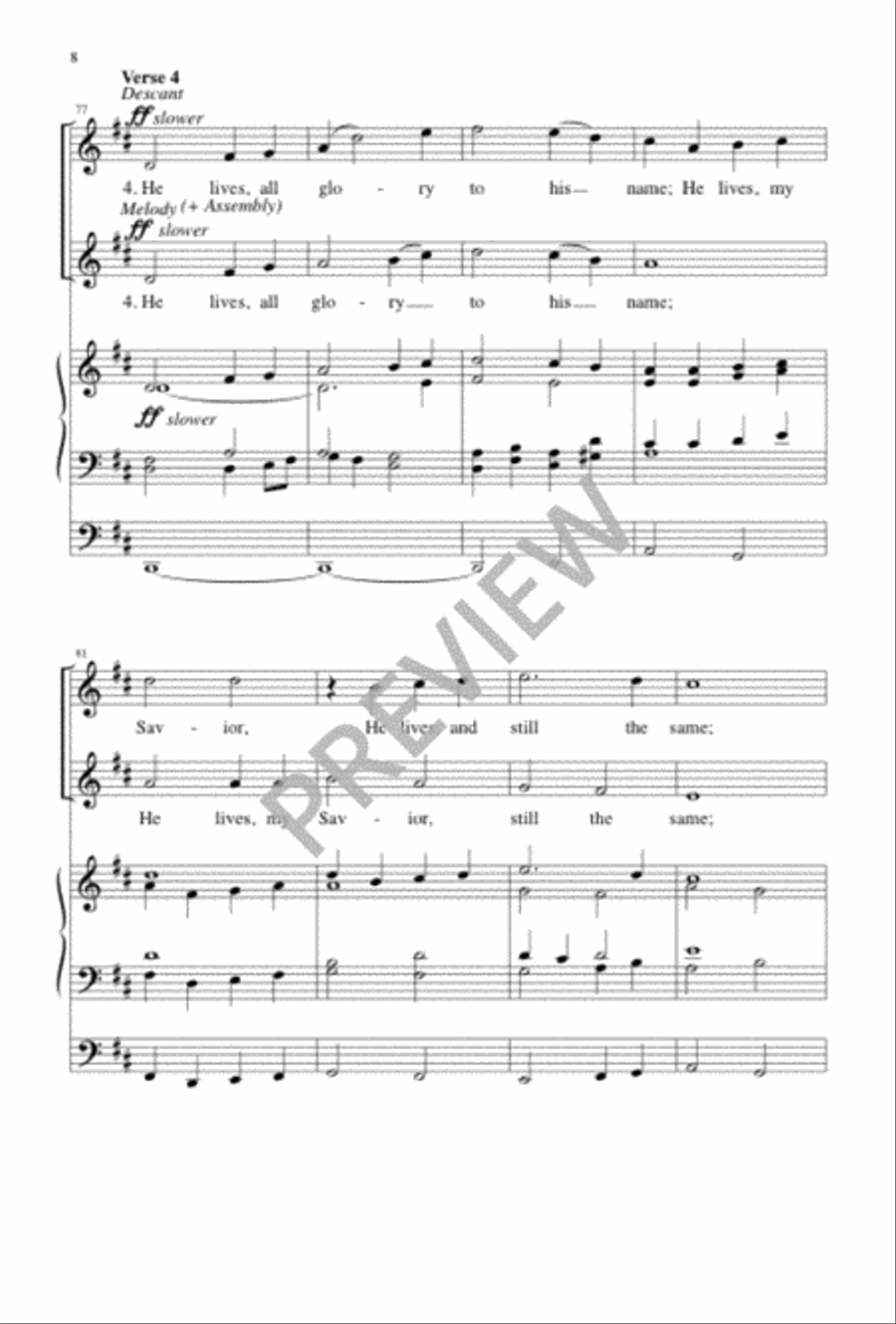 I Know That My Redeemer Lives 4-Part scores gallery preview page 8