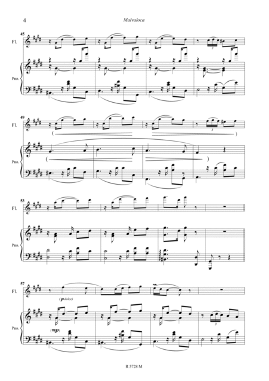 Malvaloca Piano Accompaniment scores gallery preview page 5