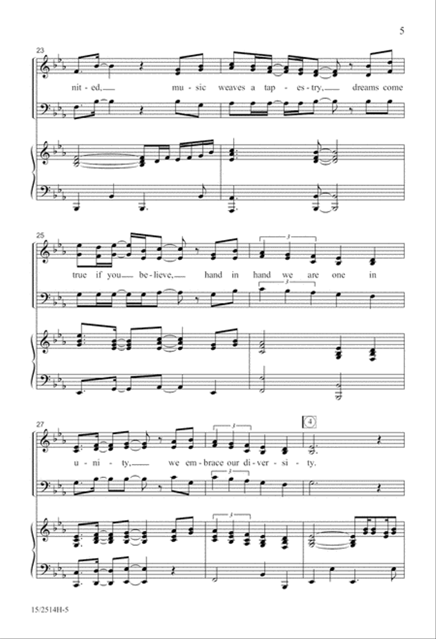 We All Smile in the Same Language 4-Part scores gallery preview page 5