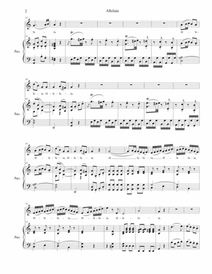 Alleluia (from "Exsultate, Jubilate") (Unison choir - Accessible Key Version - C Major) image number null