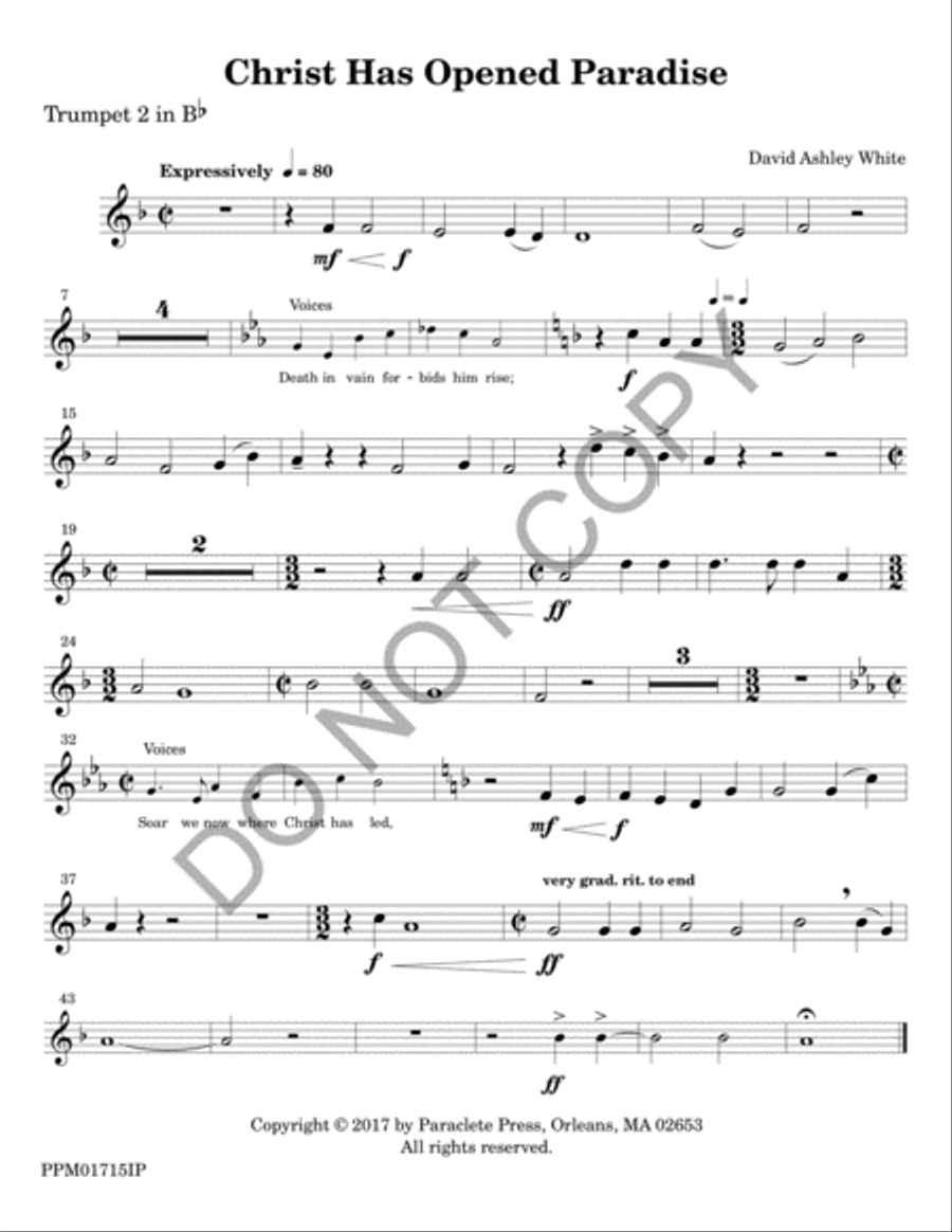 Christ Has Opened Paradise 4-Part scores gallery preview page 5