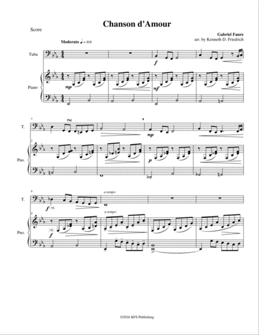 Chanson d'Amour Piano scores gallery preview page 1