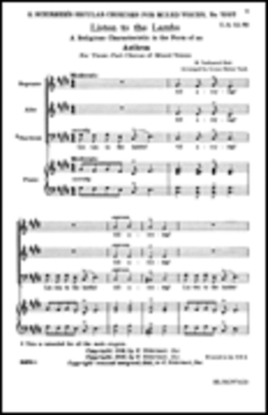 Listen to the Lambs Listen to the Lambs 3-Part scores gallery preview page 1