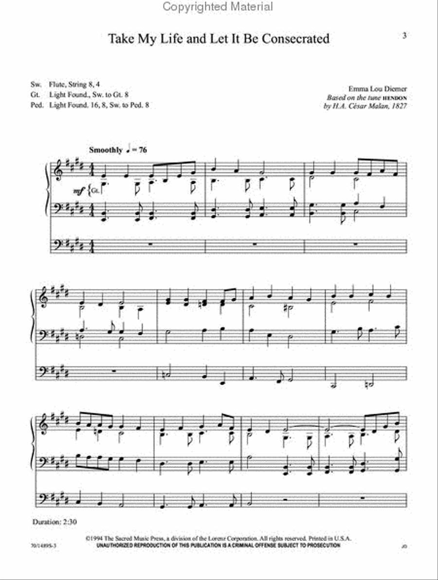 A Treasury of Hymn Settings, Volume 2 Organ Solo scores gallery preview page 2