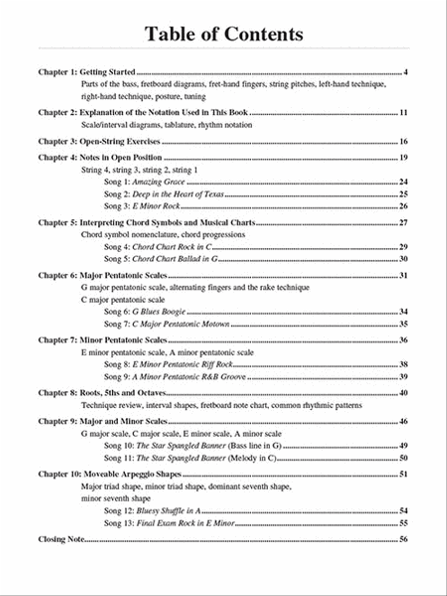 Teach Yourself to Play Bass Bass Guitar Tablature scores gallery preview page 2