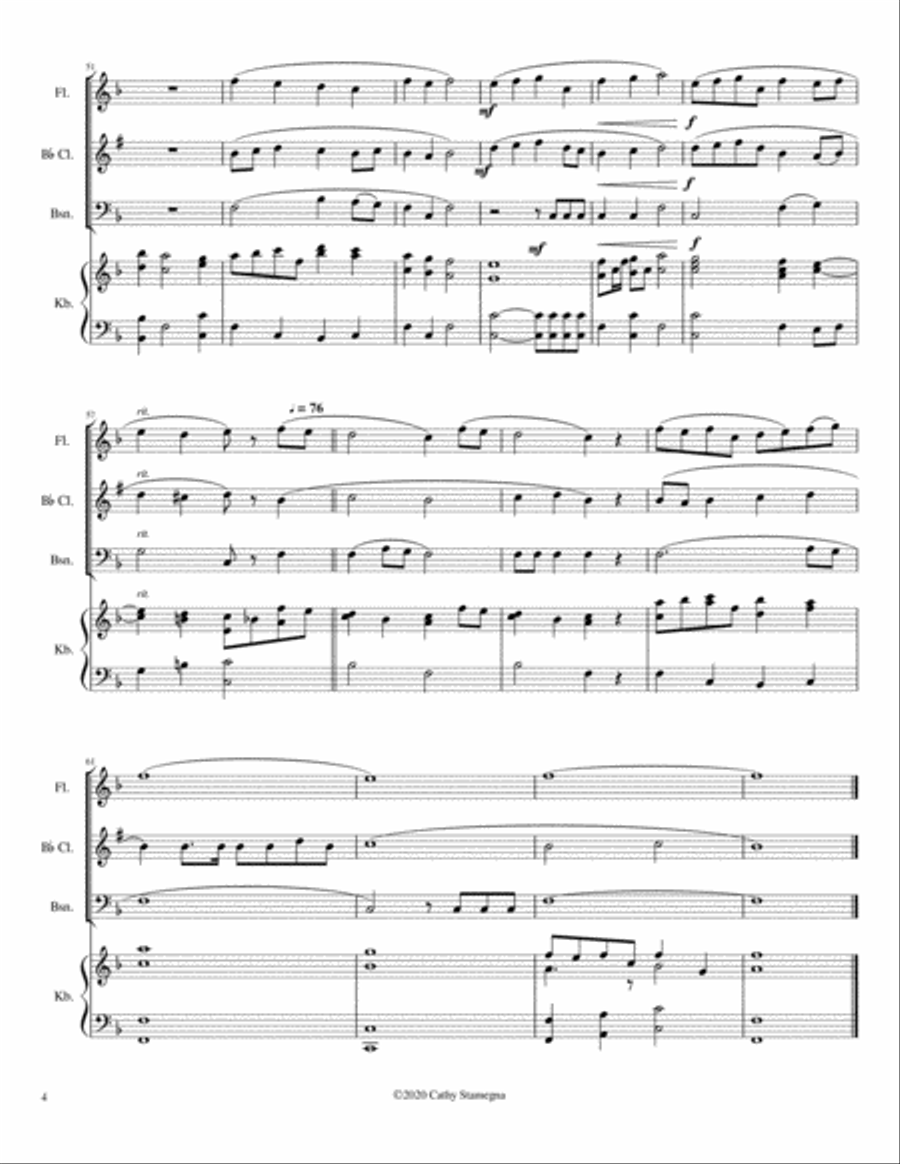 Jesus Christ is Risen Today with Ye Watchers and Ye Holy Ones-Woodwind Trio-Flute, Clarinet, Bassoon Woodwind Trio scores gallery preview page 5