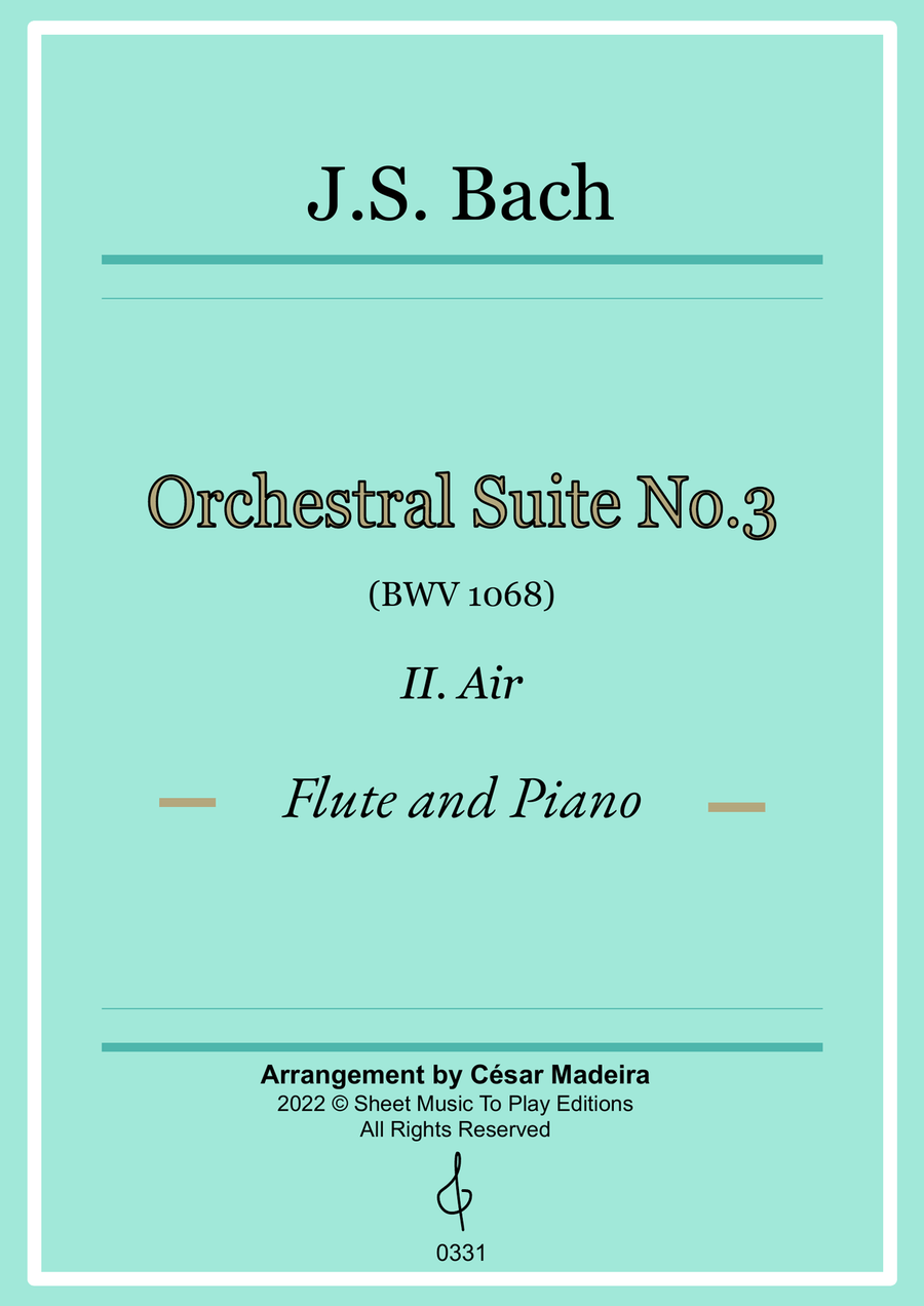 Air on G String - Flute and Piano (Full Score and Parts) Flute Solo scores gallery preview page 1
