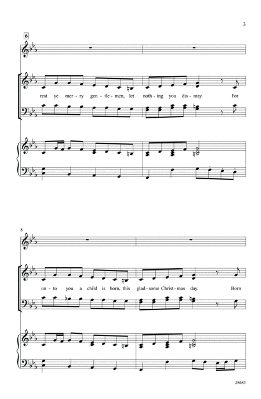 Tidings of Comfort and Joy 4-Part scores gallery preview page 3