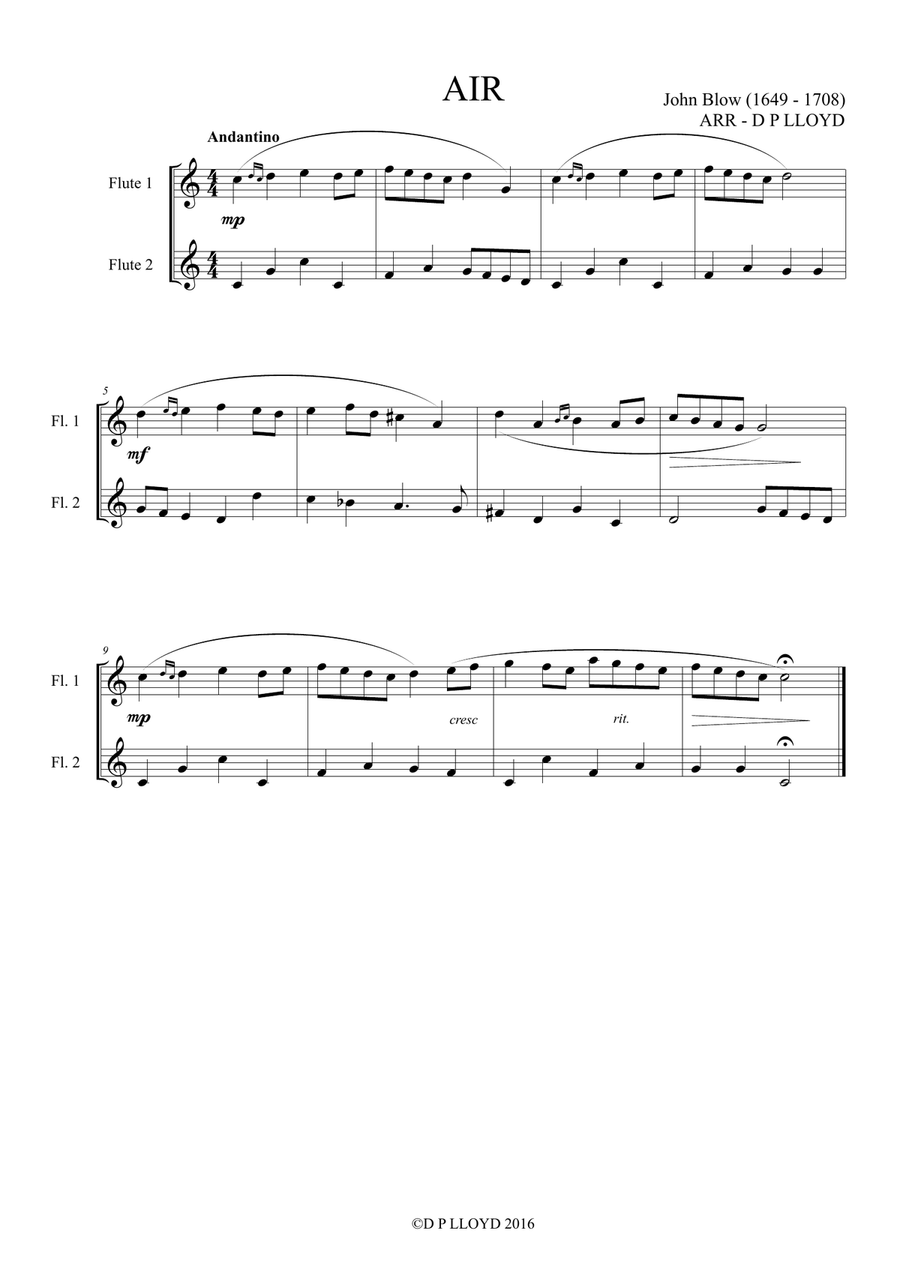 Flute duets - 10 Baroque duets - Volume 1 Flute Duet scores gallery preview page 2