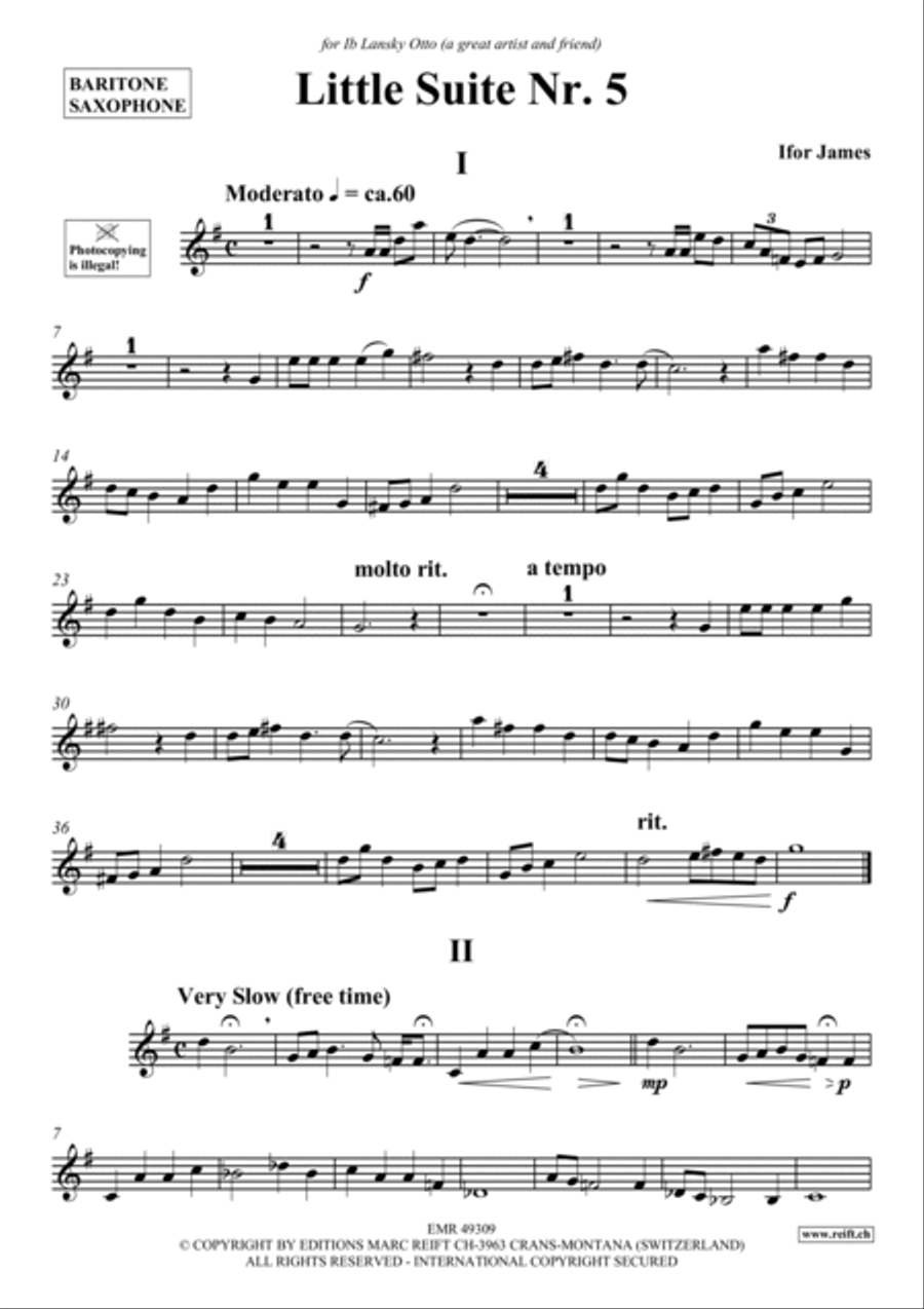 Little Suite No. 5 Baritone Saxophone scores gallery preview page 2