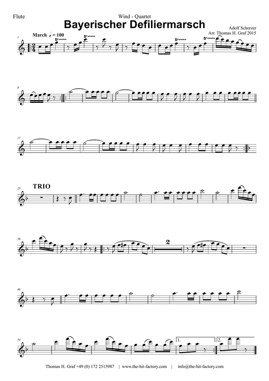 Bayerischer Defiliermarsch - German March - Oktoberfest - Wind Quintet Woodwind Quintet scores gallery preview page 4