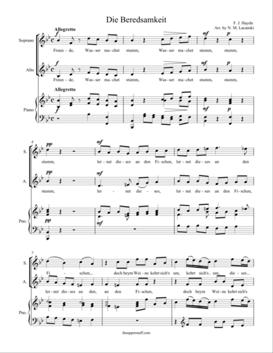Die Beredsamkeit Piano scores gallery preview page 1