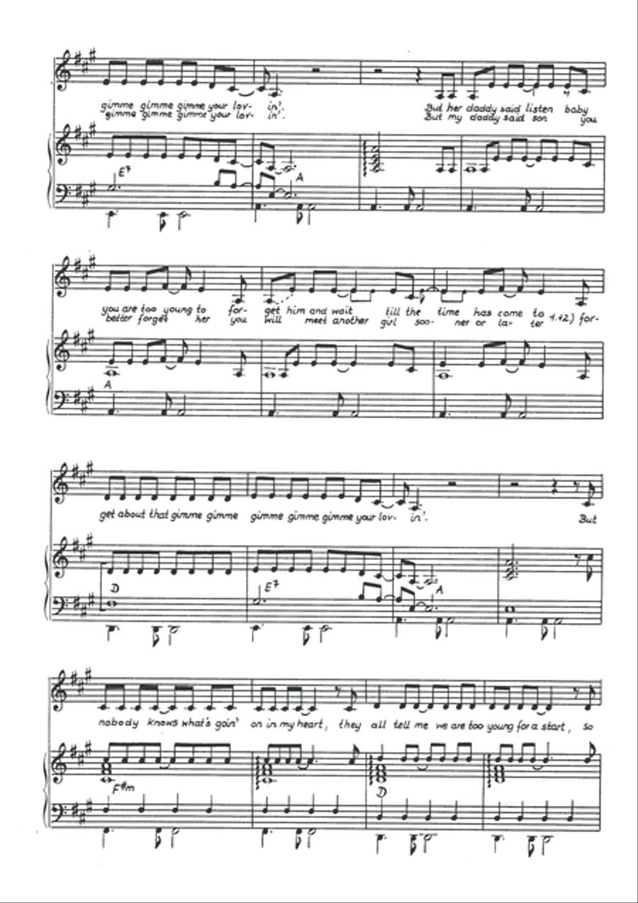 Gimme Gimme Gimme Gimme Your Love Piano, Vocal scores gallery preview page 4