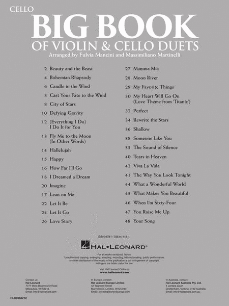 Big Book of Violin & Cello Duets by Various String Duet - Sheet Music