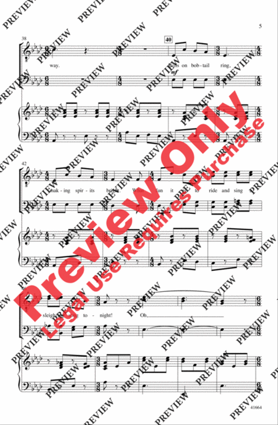 Jingle Bells (Sort Of) Men's Choir scores gallery preview page 5
