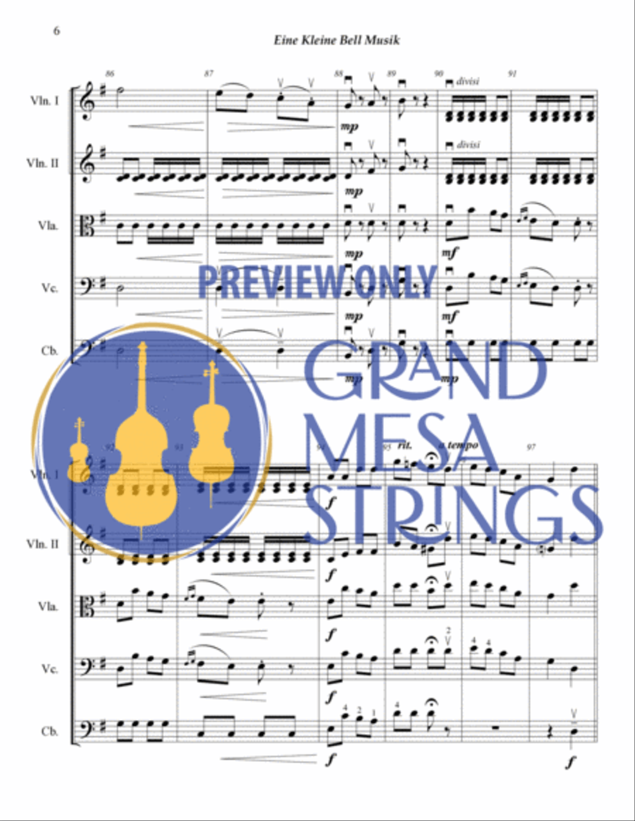 Eine Kleine Bell Musik String Orchestra scores gallery preview page 7
