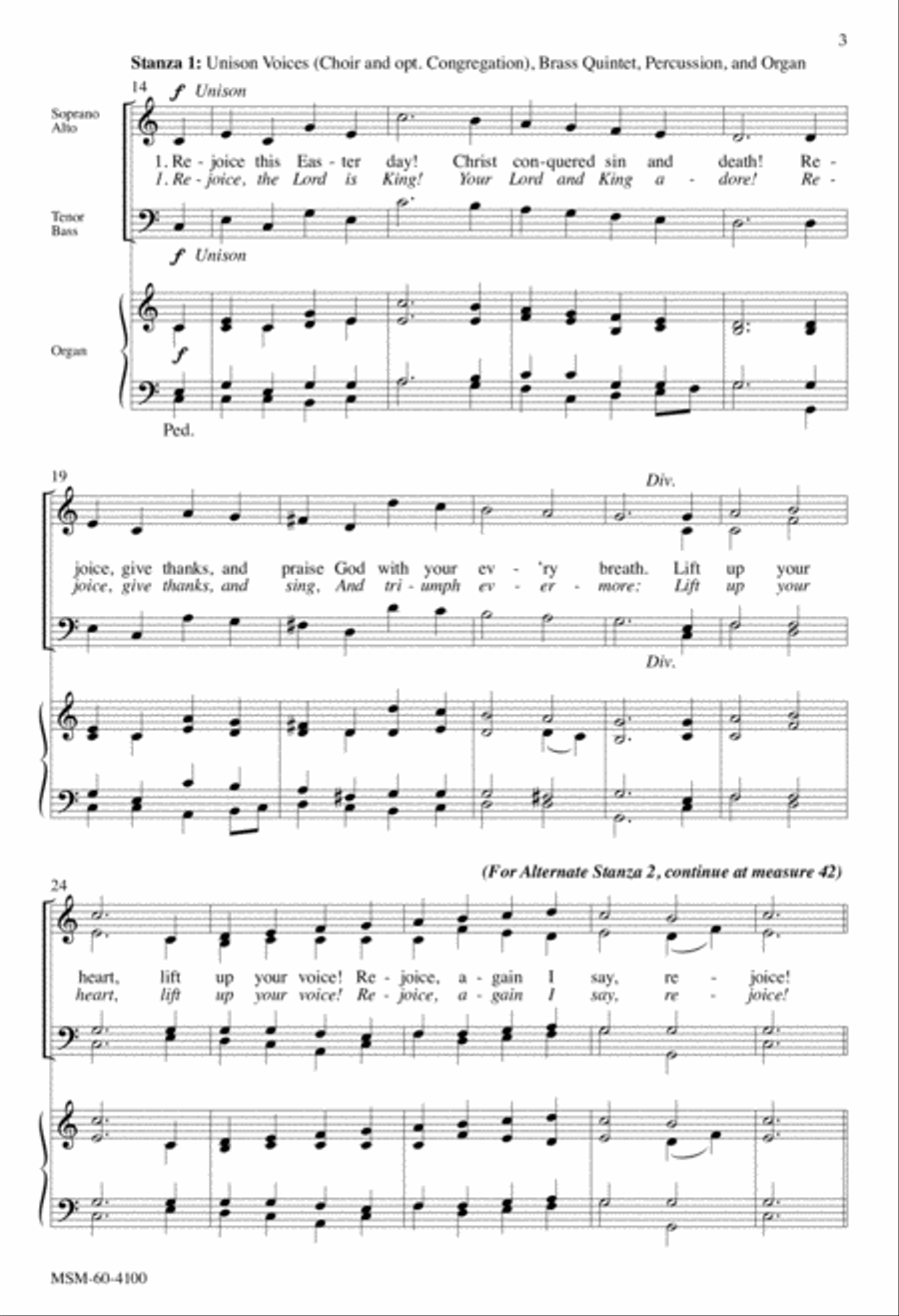 Rejoice This Easter Day (Rejoice, the Lord Is King) 4-Part scores gallery preview page 3