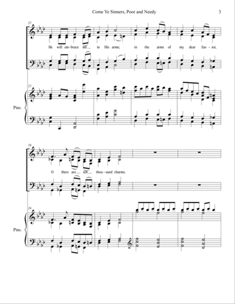 Come Ye Sinners, Poor and Needy 4-Part scores gallery preview page 5
