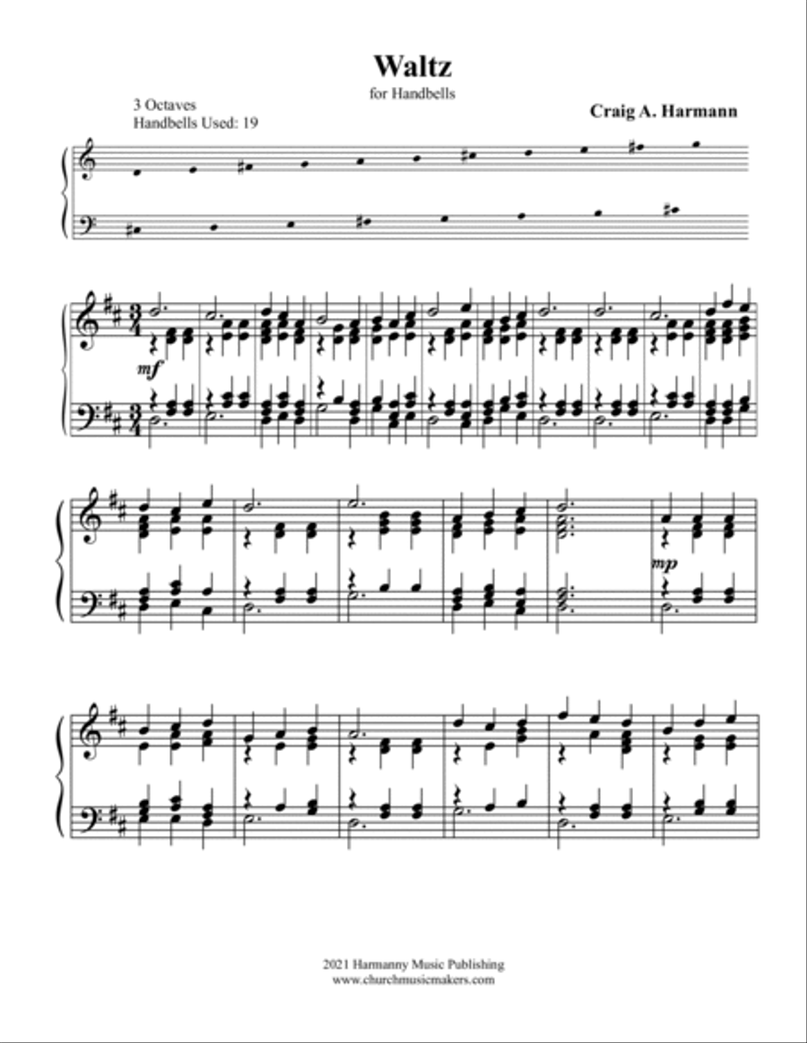 Waltz Waltz Handbell Choir scores gallery preview page 2