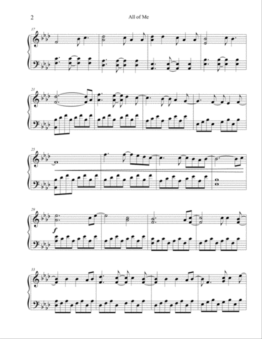 All Of Me Easy Piano scores gallery preview page 3