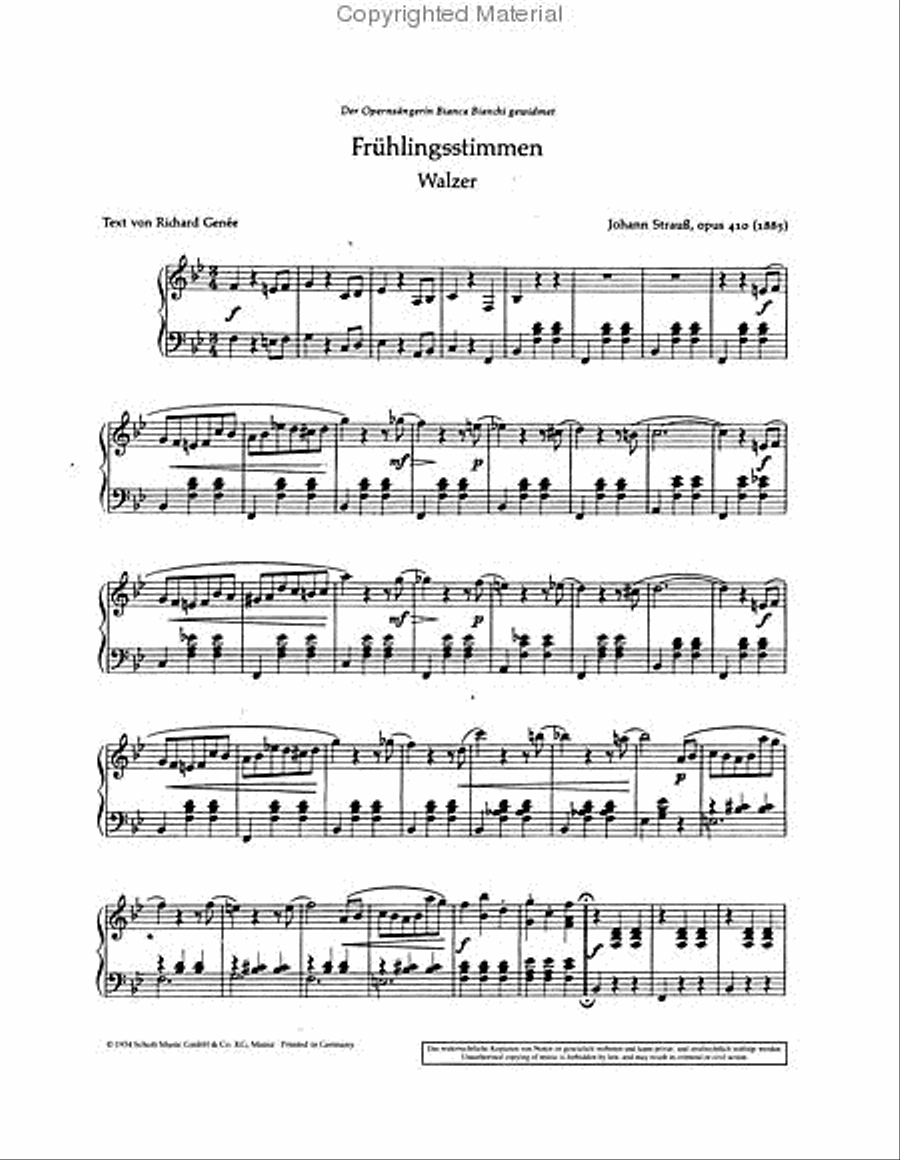 Frühlingsstimmen Waltz, Op. 410 High Voice scores gallery preview page 2