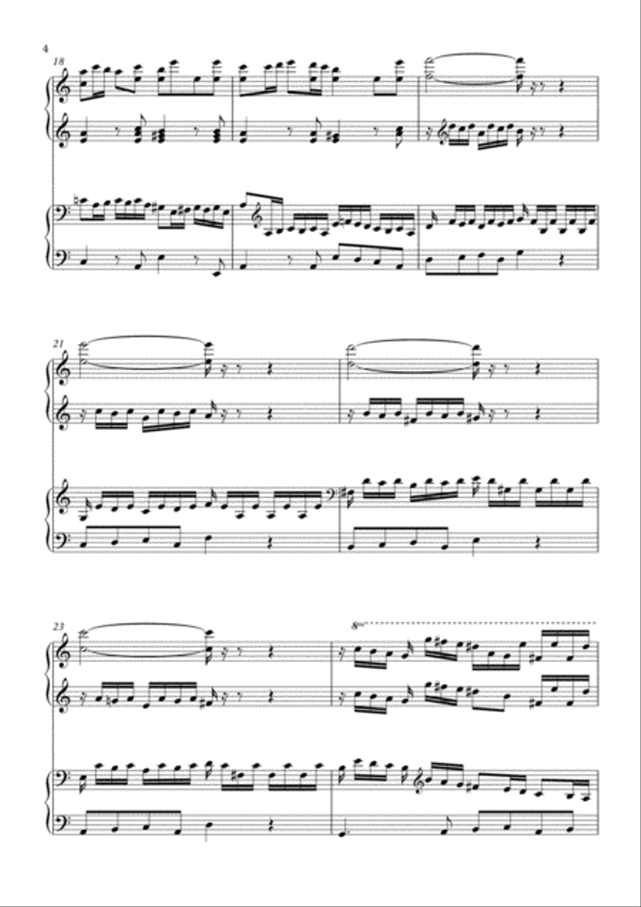 Bach/Ernst Concerto IV in C major, arr for piano duet by Simon Peberdy 1 Piano, 4-Hands scores gallery preview page 6