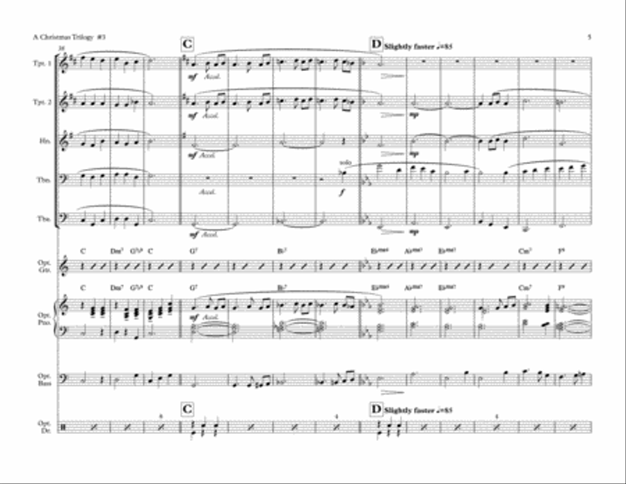 A Christmas Trilogy #3 (Brass Quintet) Brass Quintet scores gallery preview page 5