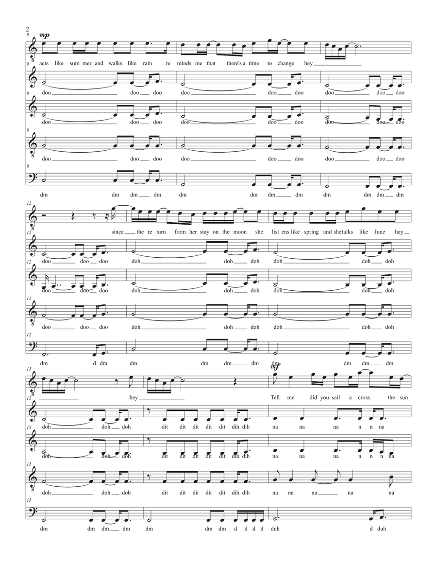 Drops Of Jupiter (Tell Me) 4-Part scores gallery preview page 2