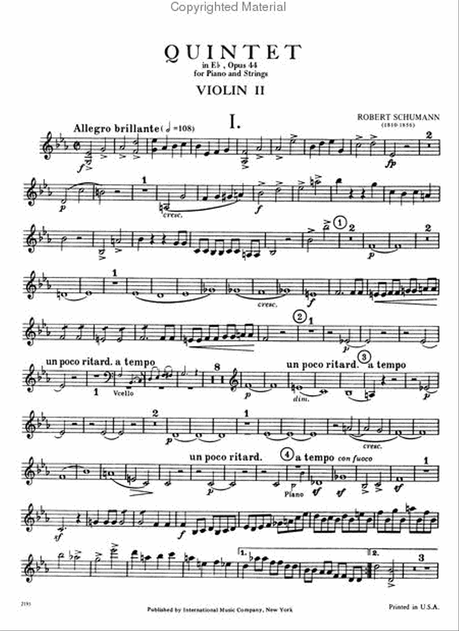 Quintet In E Flat Major, Opus 44 Piano Quintet scores gallery preview page 4