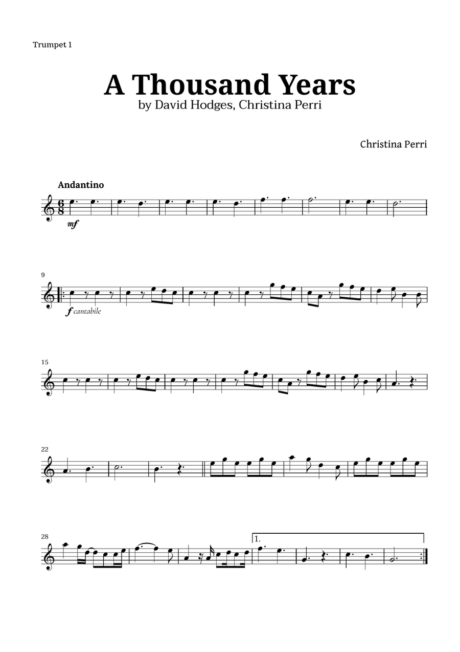 A Thousand Years Brass Quintet scores gallery preview page 4