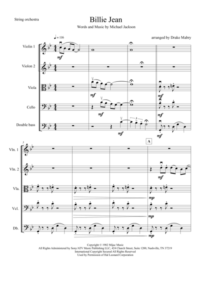 Billie Jean (string orchestra or string quintet)