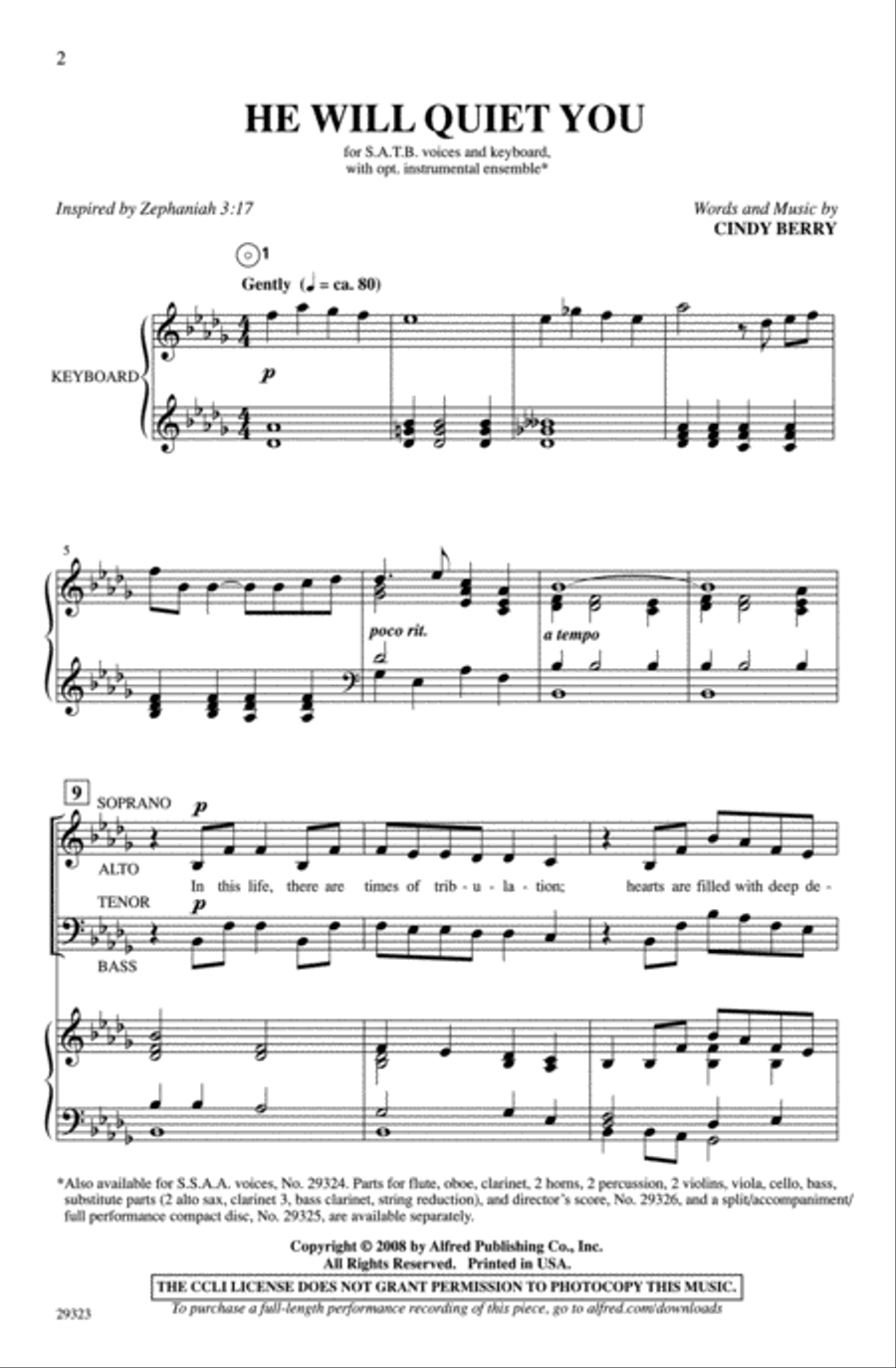 He Will Quiet You He Will Quiet You 4-Part scores gallery preview page 2