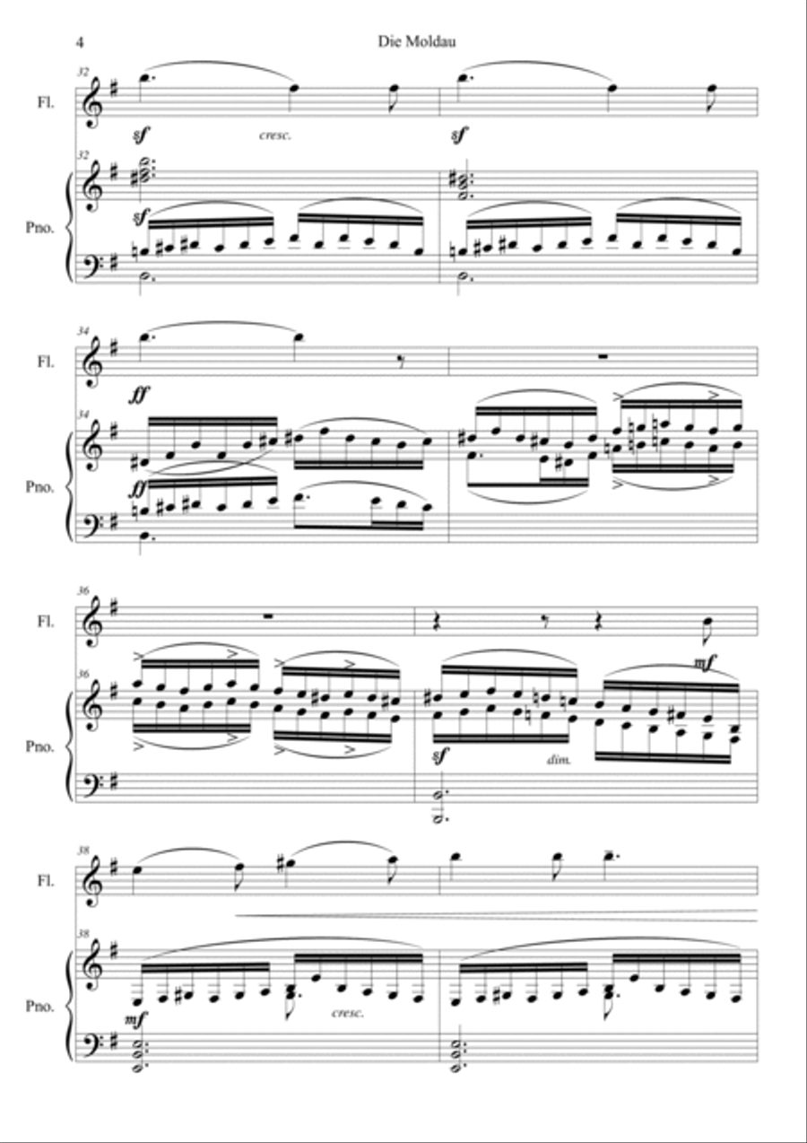 Die Moldau (Short Version) Flute Solo scores gallery preview page 4
