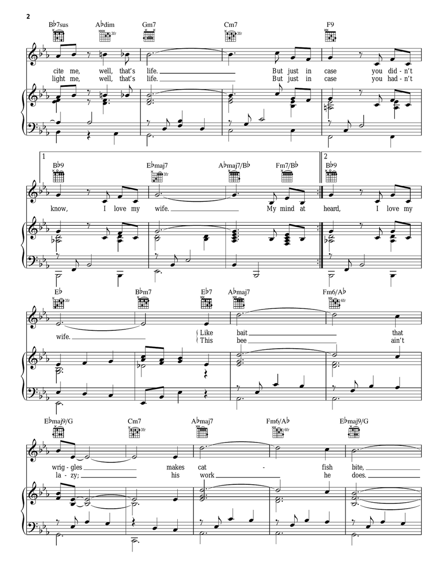 I Love My Wife Piano, Vocal, Guitar scores gallery preview page 2