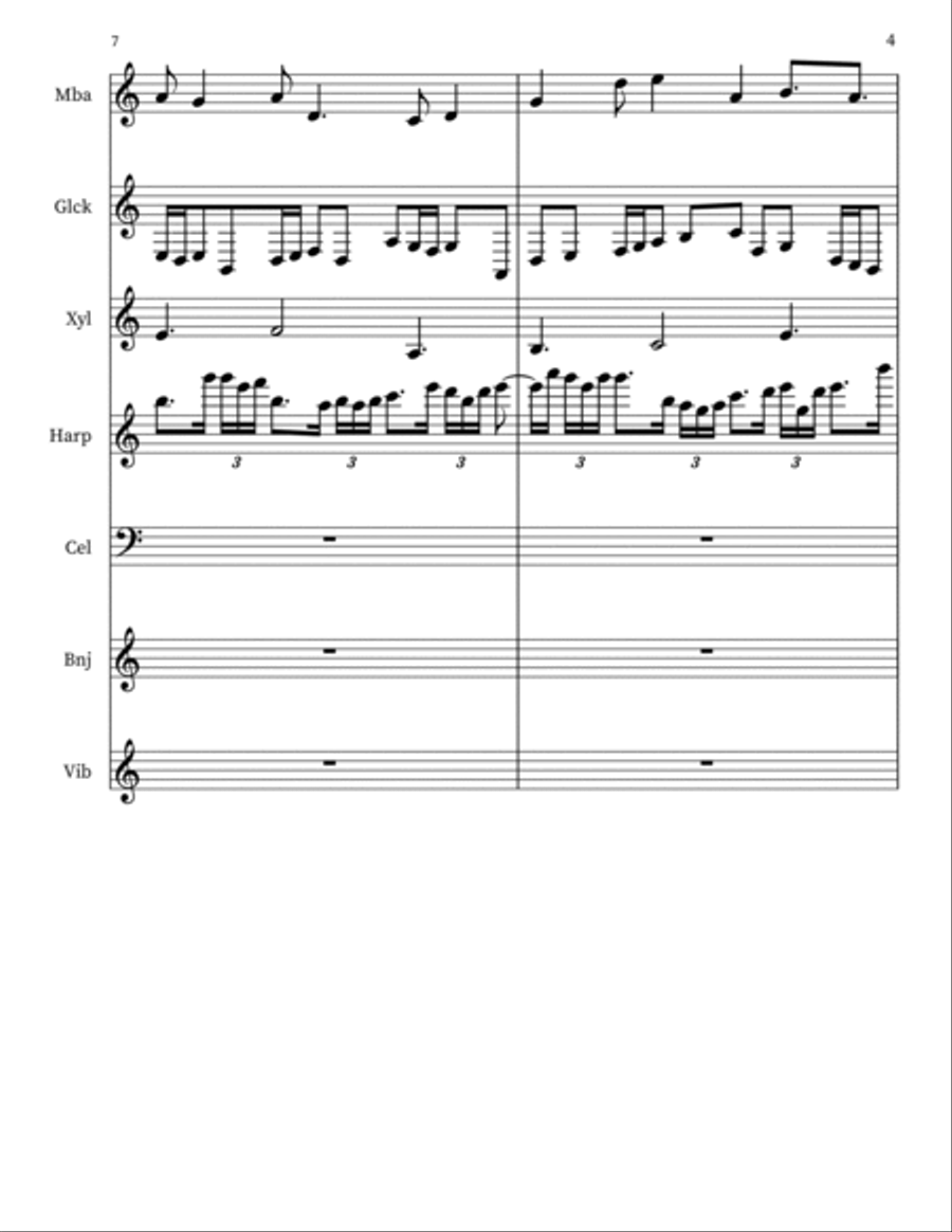 Charivari, Charivari por Guitar, Percussion, Harp, Banjo Small Ensemble scores gallery preview page 4