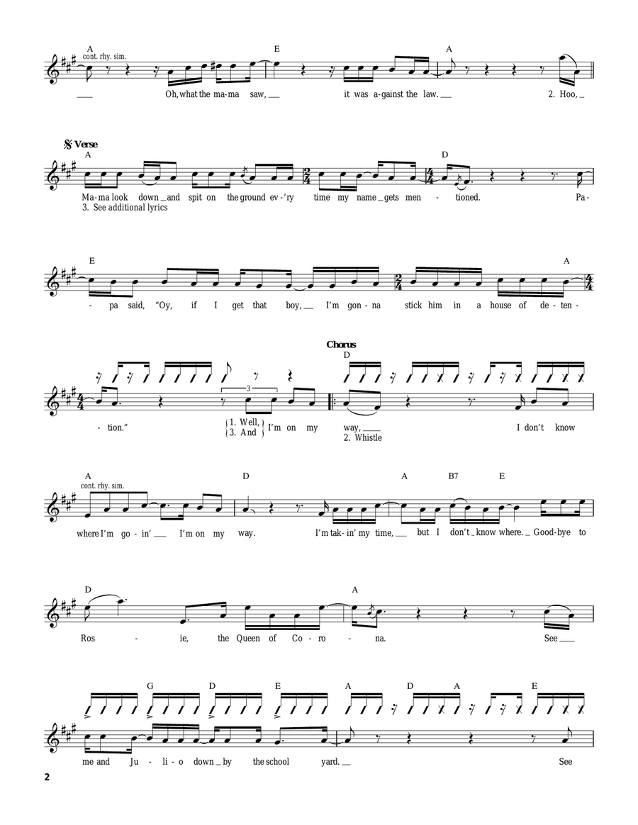 Me and Julio Down By The Schoolyard Acoustic Guitar scores gallery preview page 2