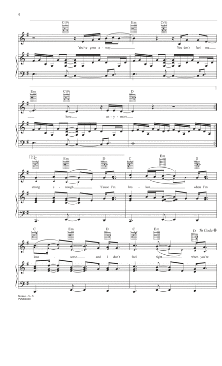 Broken Piano, Vocal, Guitar scores gallery preview page 3