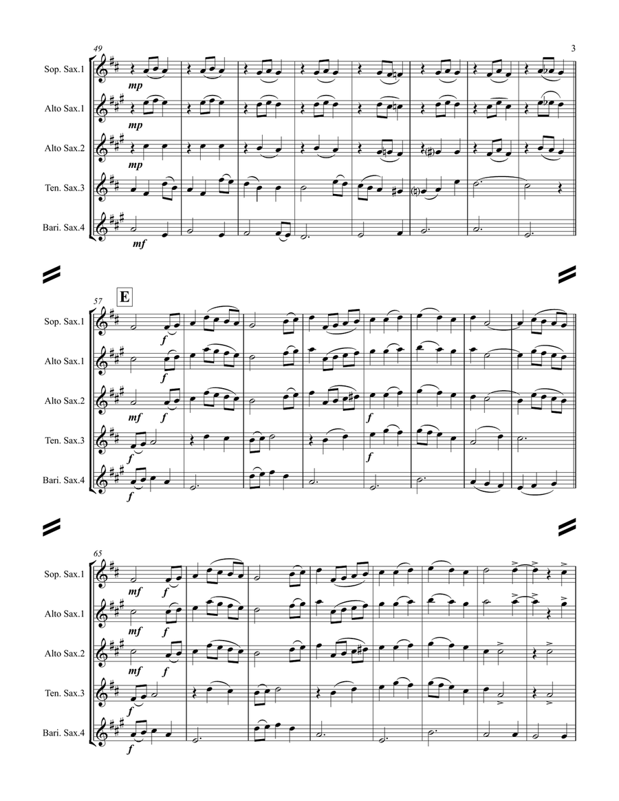 Silver Bells Saxophone Quartet scores gallery preview page 4