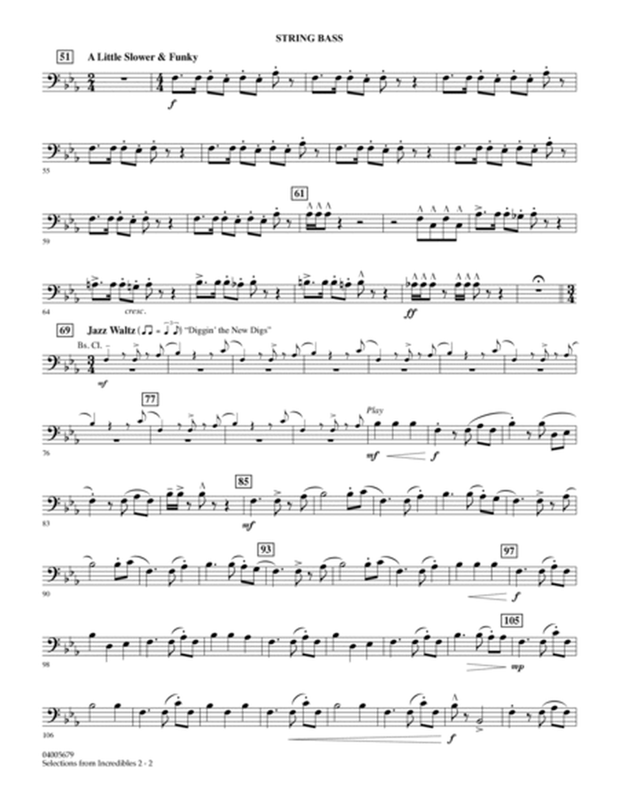 Selections from Incredibles 2 (arr. Paul Murtha) - String Bass