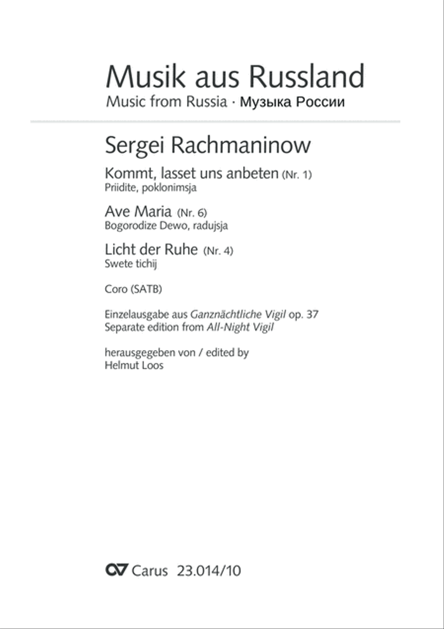 Ganznachtliche Vigil, Nr. 1, 6 und 4 4-Part scores gallery preview page 2