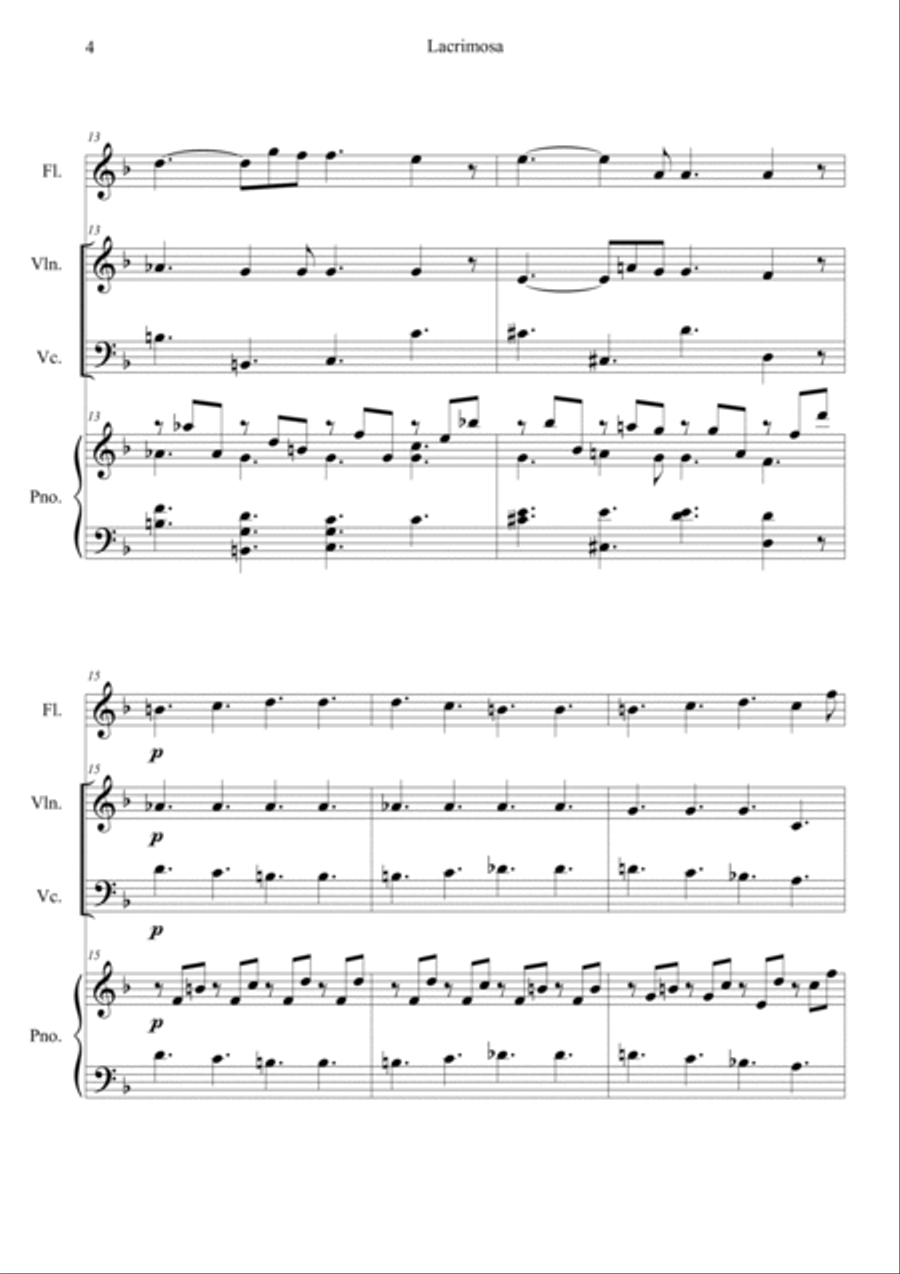 Mozart: Requiem K.626 6.Lacrimosa Cello scores gallery preview page 4
